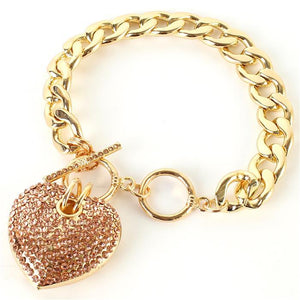 Icy Palace Heart Pendant Chain Bracelet - Icy Palace