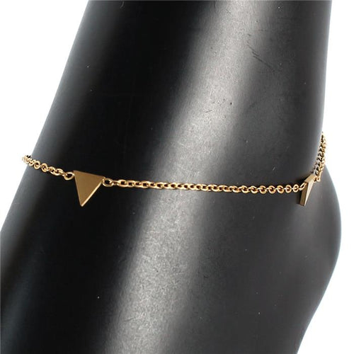 ICY PALACE STAINLESS STEEL TRIANGLE ANKLET - Icy Palace
