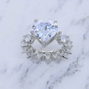ICY PALACE HEART SHAPED ICED OUT BLING RING - Icy Palace
